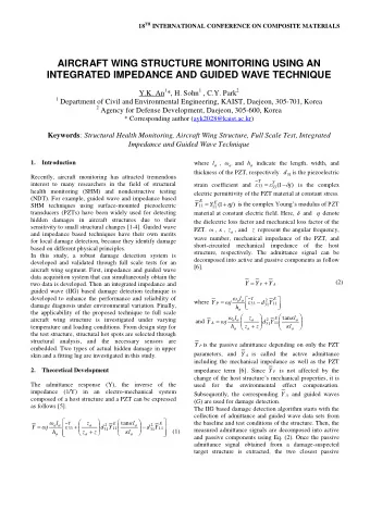 AIRCRAFT WING STRUCTURE MONITORING USING AN  INTEGRATED IMPEDANCE AND GUIDED WAVE TECHNIQUE Y.K. An