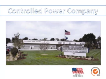 MEDICAL SOLUTIONS  Controlled Power Company  MEDICAL SOLUTIONS  Controlled Power Company  MEDICAL