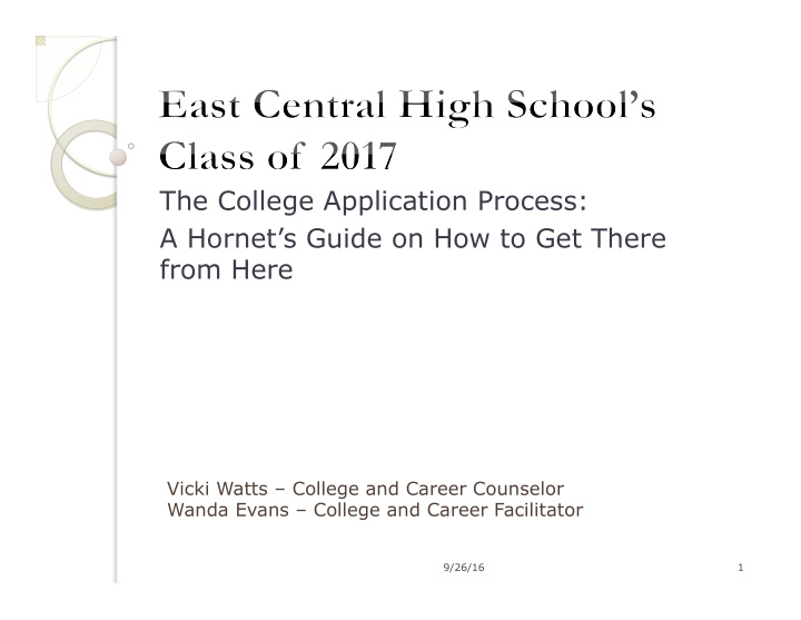 the college application process a hornet s guide on how