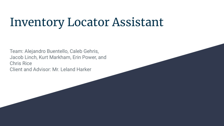 inventory locator assistant