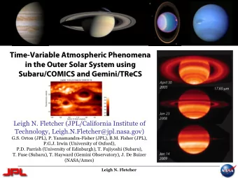 Time-Variable Atmospheric Phenomena  Time-Variable Atmospheric Phenomena  in the Outer Solar System