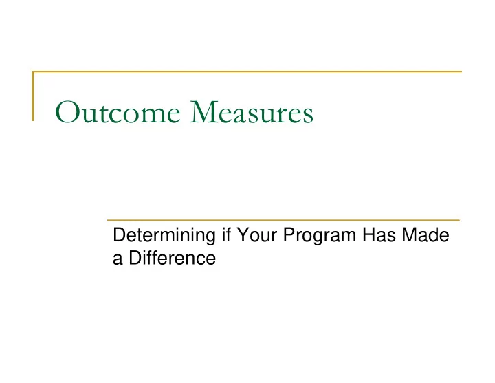 outcome measures