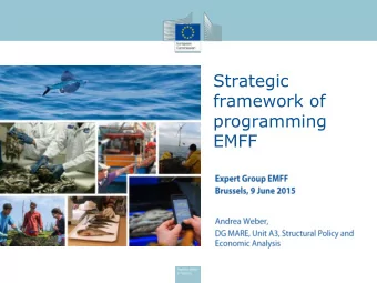 framework of  programming  EMFF  Challenges of the new programming period 1. Fitting EMFF into the