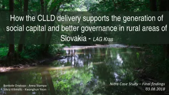 How the CLLD delivery supports the generation of  social capital and better governance in rural
