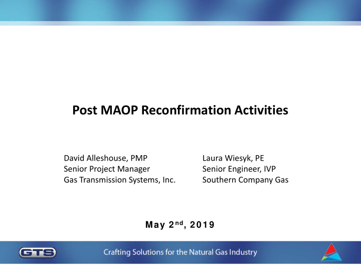 post maop reconfirmation activities