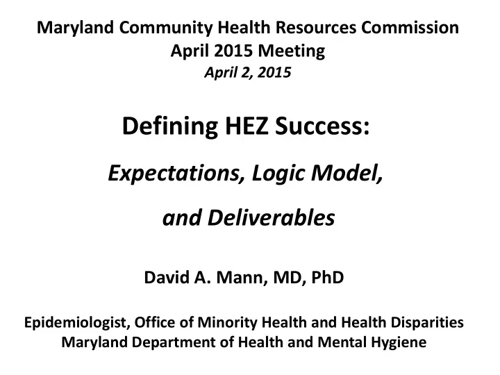 defining hez success