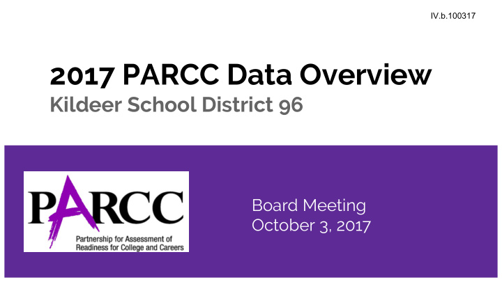 2017 parcc data overview