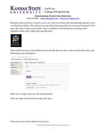 E NGINEERING C OMPUTING S ERVICES  (785) 532-4643    support@engg.ksu.edu