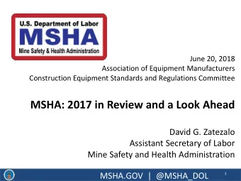 Quarterly Training Summit  Construction Equipment Standards and Regulations Committee  October 2016