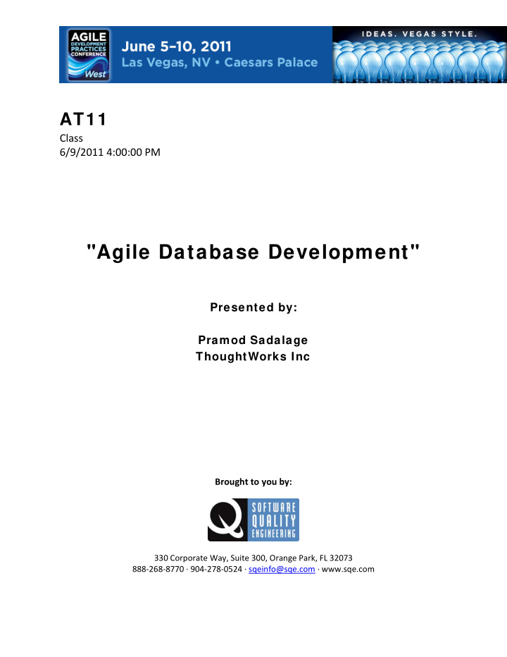 agile database development