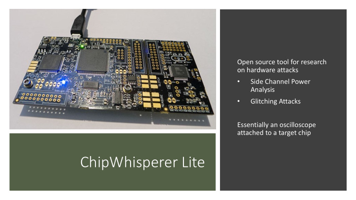 chipwhisperer lite modeling power consumption