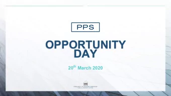 DAY 20 th March 2020  Contents  Corporate Overview and Current Projects  Financial Statements Y2019