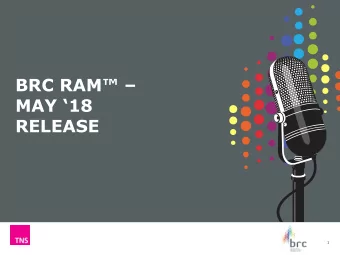 MAY 18  RELEASE  1  TRENDING Jul17 - Dec17 (sample=30,098 diaries) Oct17 - Mar18