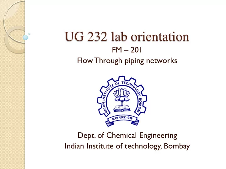 ug 232 lab orientation