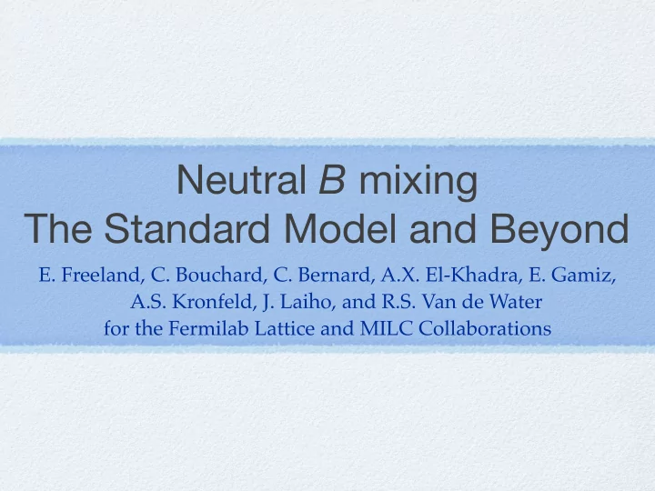 neutral b mixing the standard model and beyond