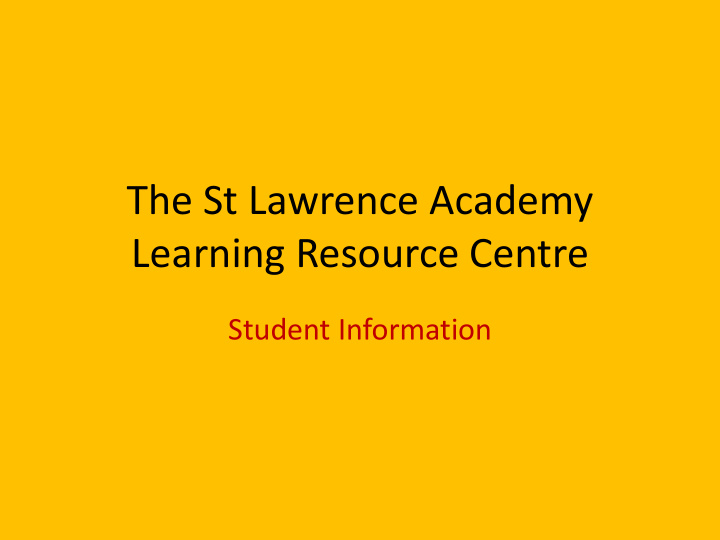 learning resource centre