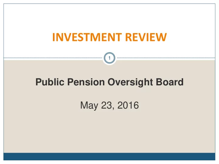 investment review