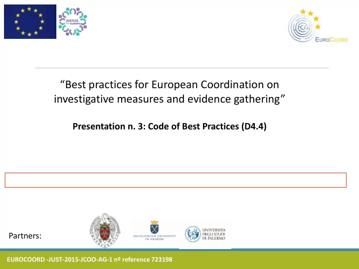 best practices for european coordination on investigative