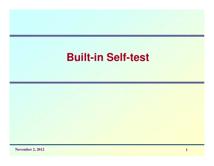 built in self test