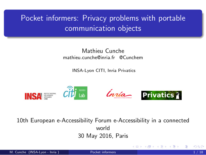 pocket informers privacy problems with portable