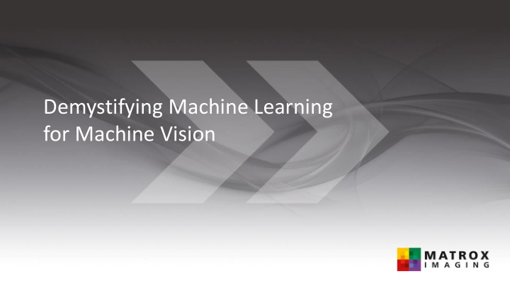 for machine vision from ai to ml to dl