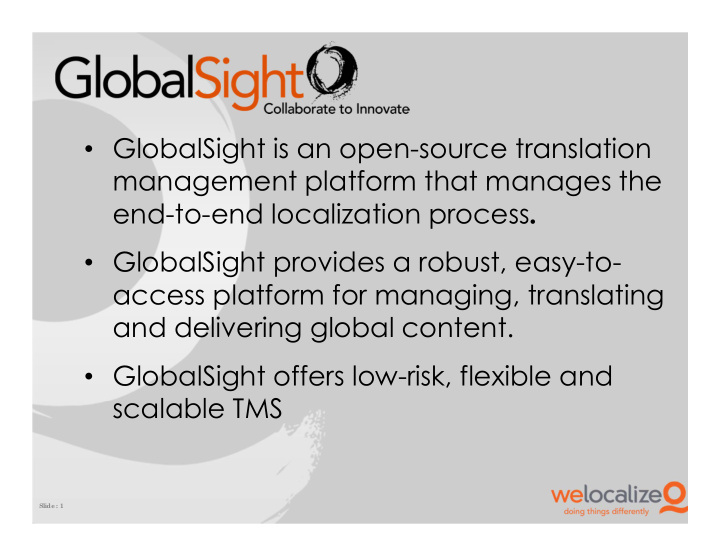 globalsight is an open source translation management