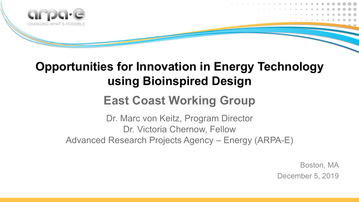 opportunities for innovation in energy technology using