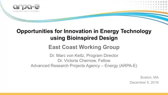 Opportunities for Innovation in Energy Technology  using Bioinspired Design  East Coast Working