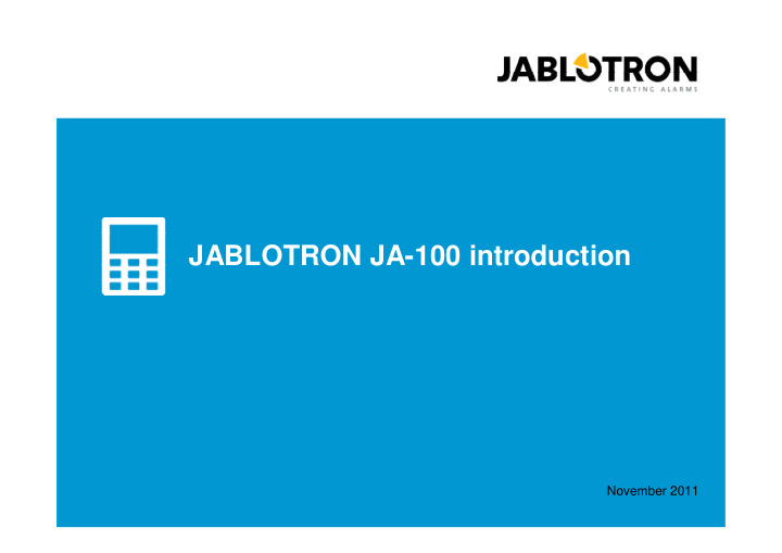 jablotron ja 100 introduction