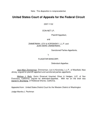 United States Court of Appeals for the Federal Circuit  2007-1132  EON-NET LP,
