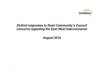 EirGrid responses to Rush Communitys Council  concerns regarding the East West Interconnector