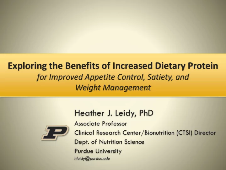 exploring the benefits of increased dietary protein
