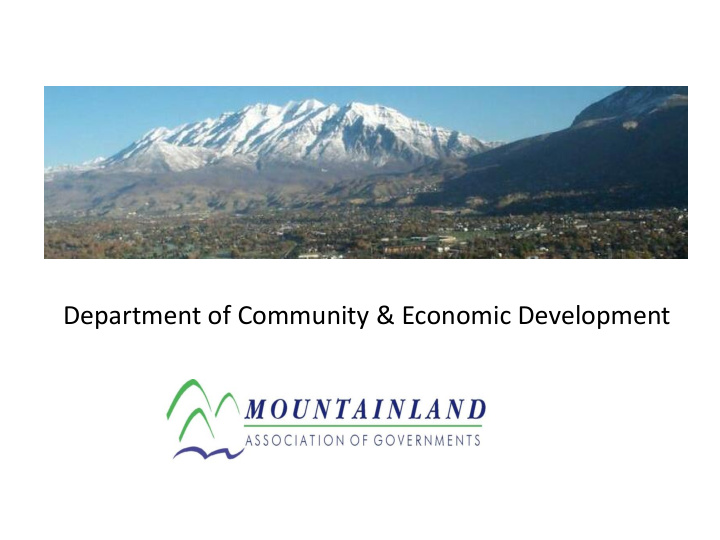 department of community economic development