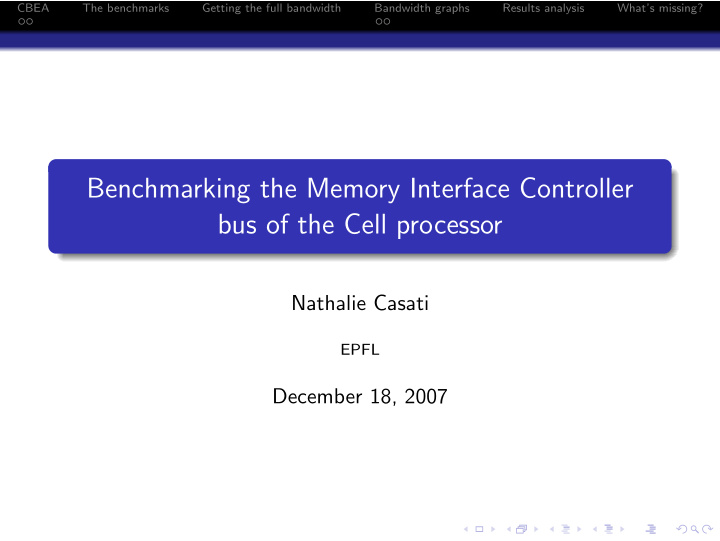 benchmarking the memory interface controller bus of the