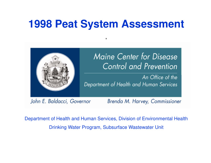 1998 peat system assessment