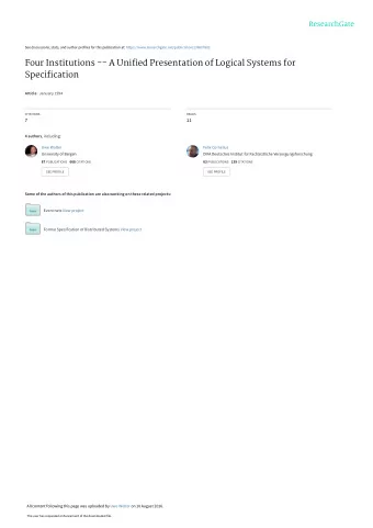 Four Institutions -- A Unified Presentation of Logical Systems for  Specification Article