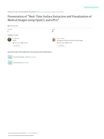 Presentation of &quot;Real-Time Surface Extraction and Visualization of  Medical Images using