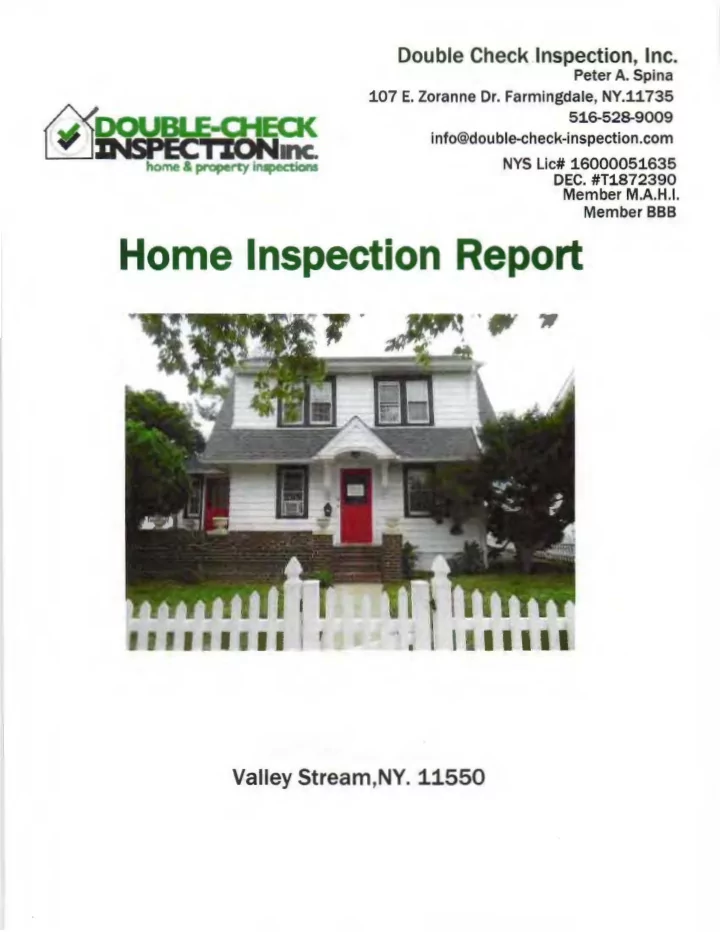 tion 1nc double check inspection inc peter a spina 107 e