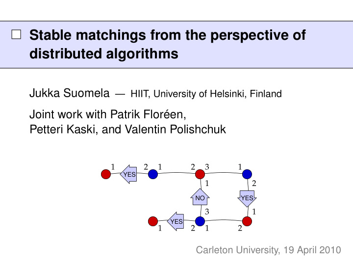 stable matchings from the perspective of distributed