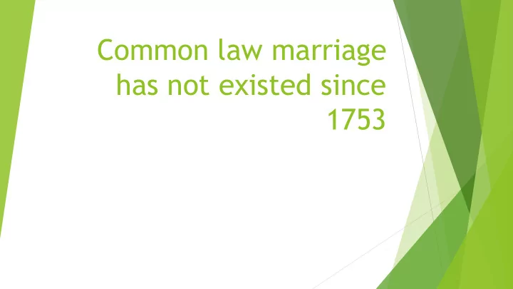 common law marriage