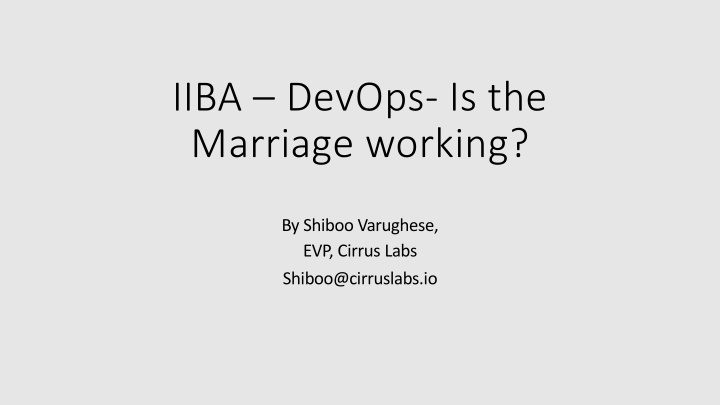 iiba devops is the marriage working