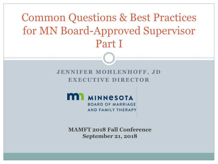 for mn board approved supervisor
