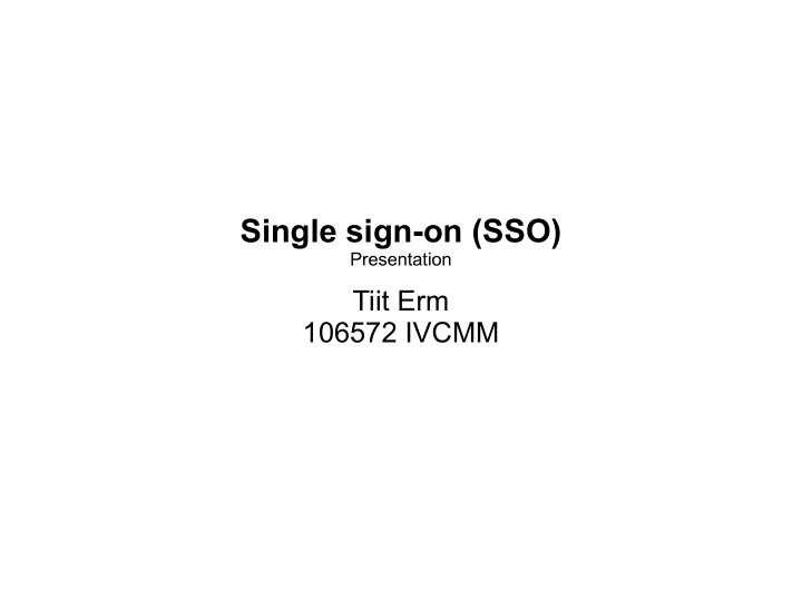 single sign on sso