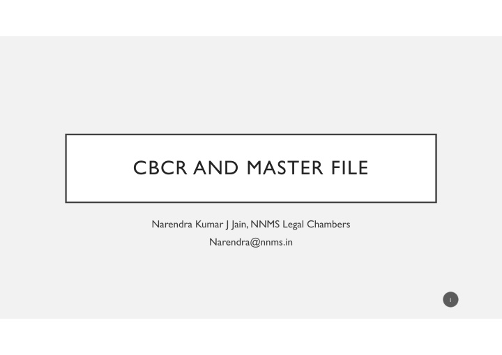 cbcr and master file