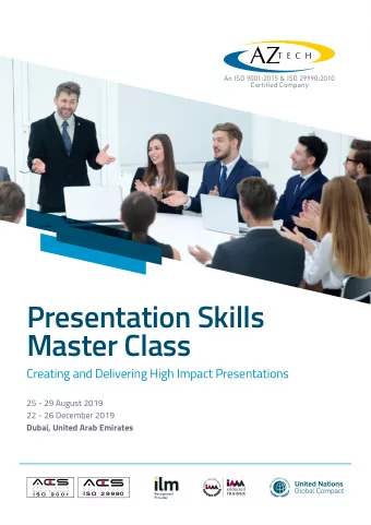 Presentation Skills  Master Class  Creating and Delivering High Impact Presentations  25 - 29