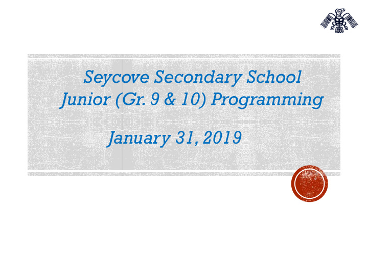 seycove secondary school junior gr 9 10 programming