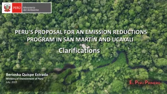 Clarifications  Clarifications  Berioska Quispe Estrada  Ministry of Environment of Per  July,