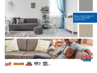 ANNUAL AUDITED RESULTS  FOR THE YEAR ENDED  31 MARCH 2019  Agenda  Key features  Debtor analysis