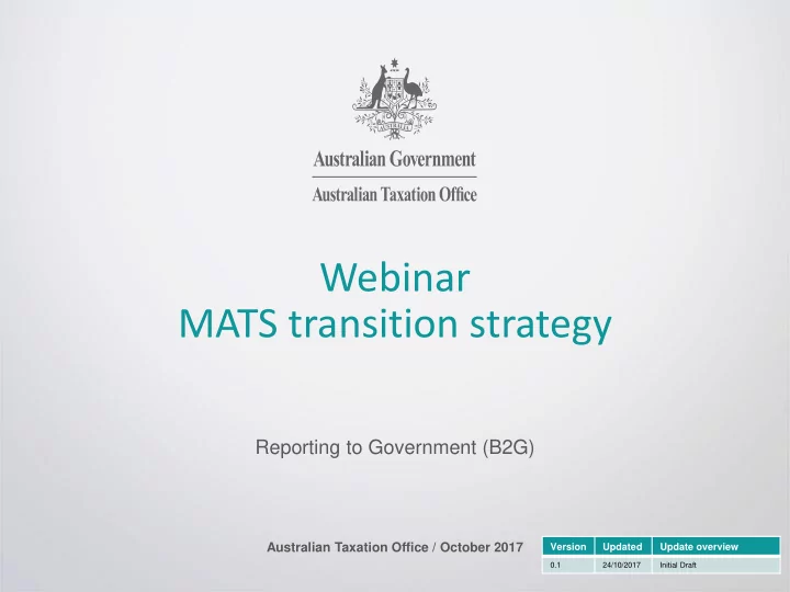webinar mats transition strategy