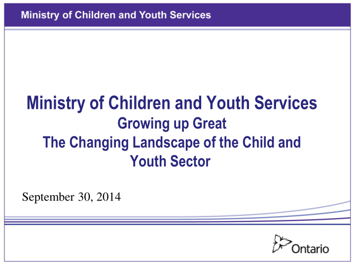 ministry of children and youth services